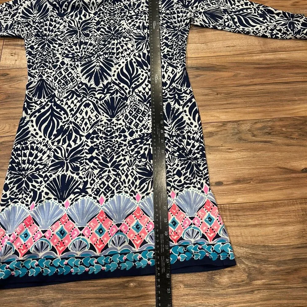 Lilly Pulitzer Vivvy Dress High Tide Navy Color Women's Size XXS Preppy Coastal
